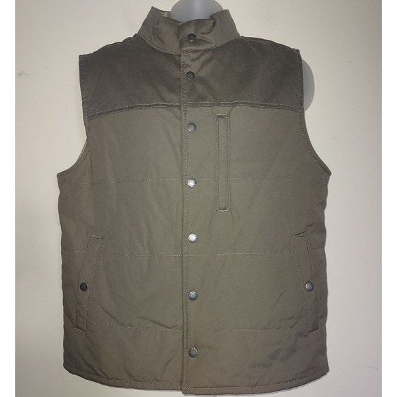 RedHead Brand Men's Vest Large Cotton Quilted Outdoors Buttons Casual Brown - Picture 1 of 8